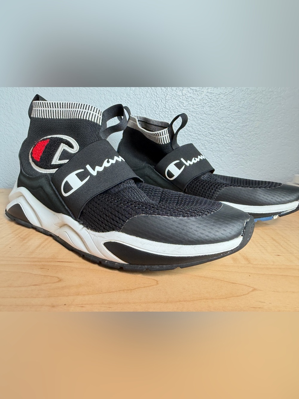 Champion Tally Pro Black & White Sock-Style Athletic Sneaker